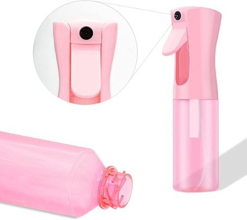 LERPOLOR Continuous Spray Bottle - Fine Mist Refillable 6.8 Ounce for Hair, Skin Care, and Travel | Pink