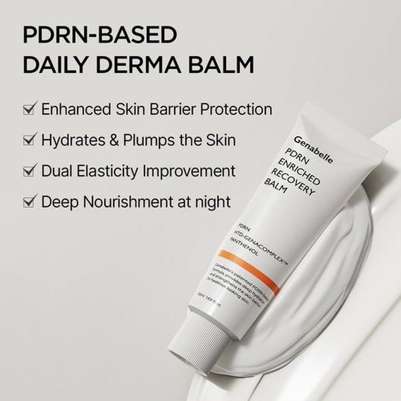 Genabelle PDRN Enriched Recovery Balm – 5,000 ppm PDRN & 10,000 ppm Panthenol Soothing Repair Cream for Sensitive Skin, Hydration & Barrier Strengthening, 50 ml (1.69 fl oz)