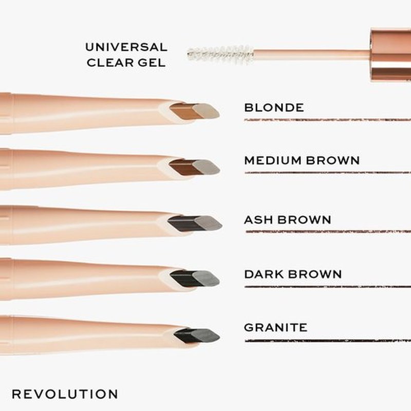 Revolution, Fluffy Brow Filter Duo, 2-in-1 Eyebrow Pencil & Gel, Enhances & Shapes Brows, Vegan & Cruelty Free, Dark Brown, 1 piece