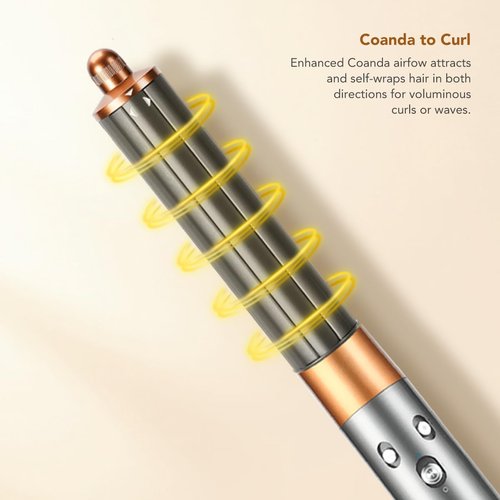1.6 Inch Long Barrel Attachment for Dyson Airwrap, 40mm Curling Barrel Auto-Wrap Attachment for Dyson Airwrap HS01 HS05 HS08, Copper,971889-07