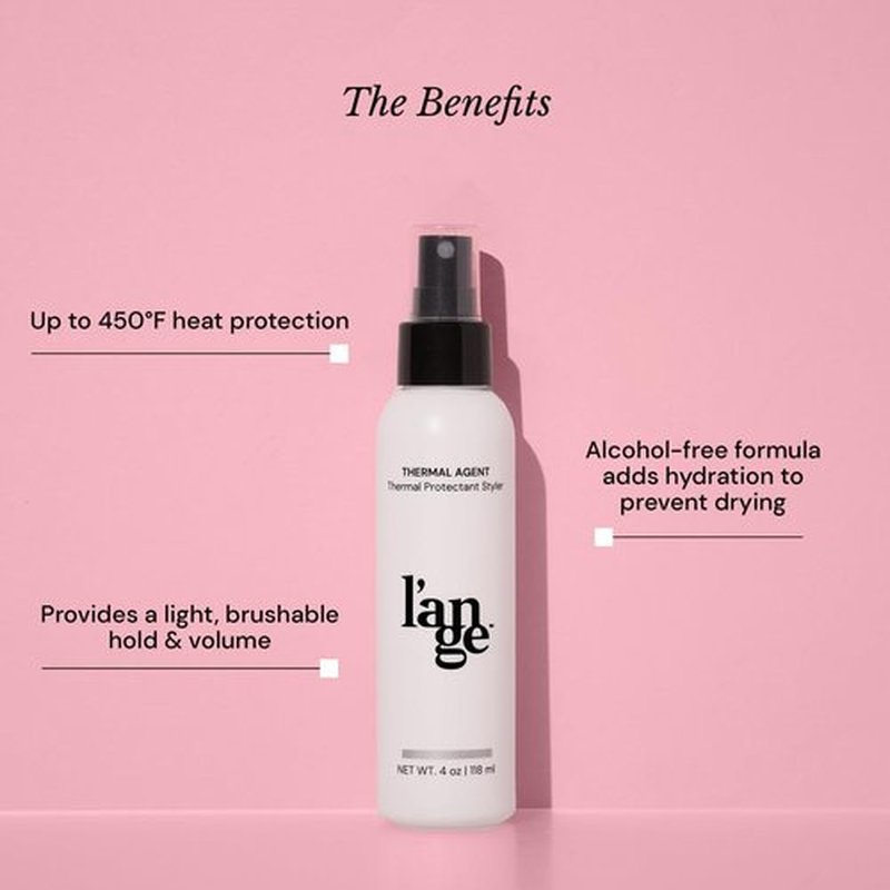 L'ANGE HAIR Heat Protectant Spray - 450°F Thermal Agent for Frizz Control & Shine | Lightweight, 4 fl oz