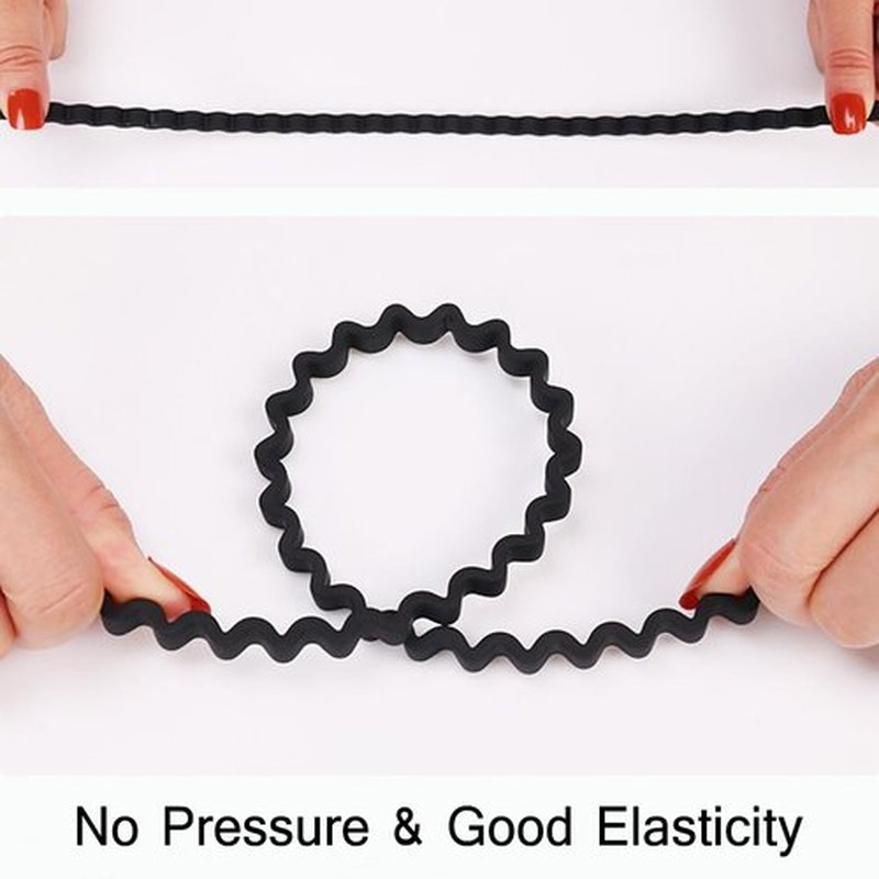 TOBATOBA 12Pcs Black Headbands for Women with Teeth Plastic Head Bands for Women's Hair Non Slip Comb Skinny Zig Zag Headbands Fashion Hair Accessories for Women Men Teen Girls