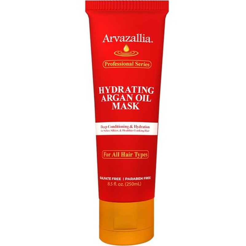 Arvazallia Hydrating Argan Oil Hair Mask and Deep Conditioner for Dry or Damaged Hair (8.5 oz Tube)