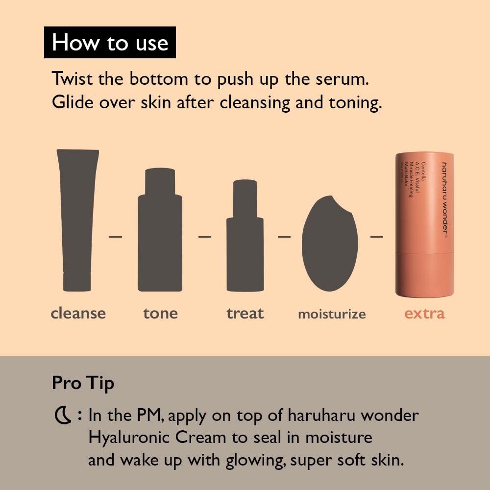 Haruharu Wonder Centella A.C.E. Vitaful Miracle Healing Multi Balm/Vegan, Cruelty-Free, EWG-Green