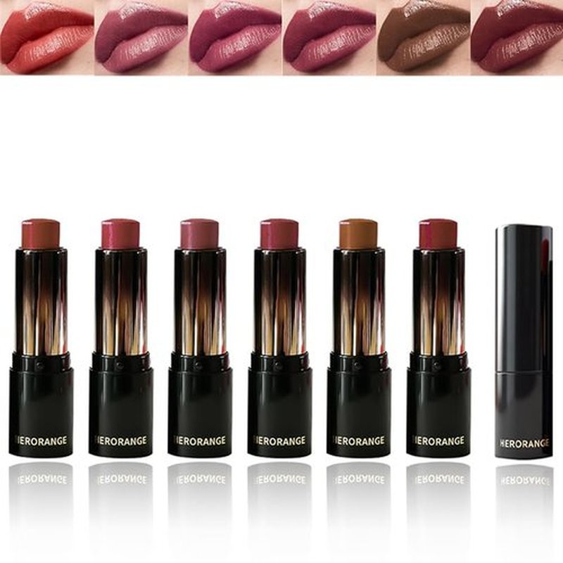 Skiennix 6-Piece Glossy Lipstick Set - Low-Saturation Colors with Long-Lasting Shine Finish
