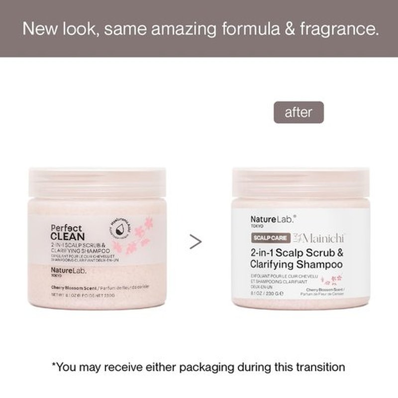 NatureLab.TOKYO Perfect Clean Scalp Scrub - Limited Edition Cherry Blossom Scent | 2-in-1 Hair Treatment for Shine & Clarity | 8.1 OZ