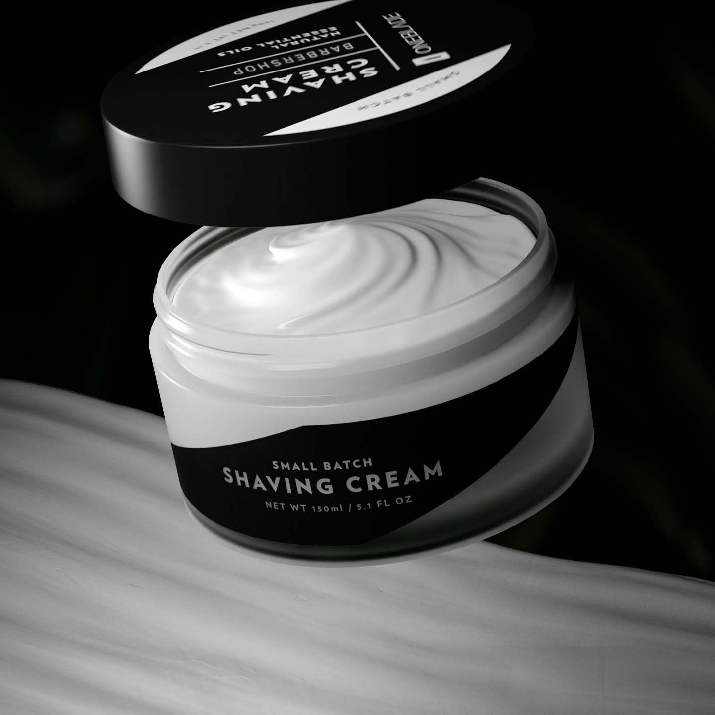 OneBlade Black Tie Shaving Cream for Men 150ml - Sulfate, Paraben, & Alcohol Free (Barbershop)