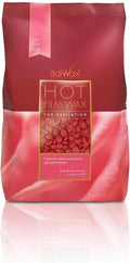 Italwax Classic Line Rose Hard Wax Beads 1.1 lb (500 g) – Medium-Long Setting Stripless Wax for Large Areas & Coarse Hair – Made in Italy