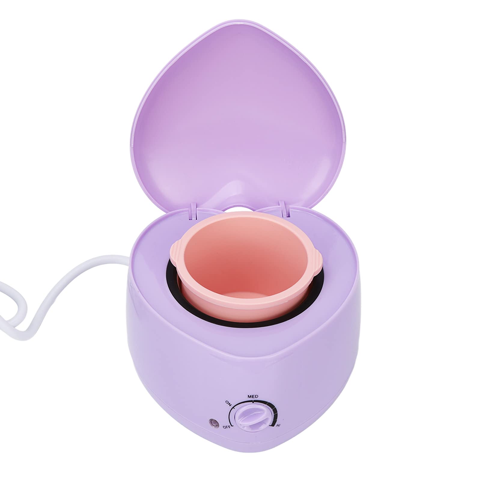 Electric Wax Warmer, Portable Mini Hair Removal Wax Heating Machine, Cute Heart Shaped Fast Heating Wax Heater for Beauty Salon, Home, Silicone Inner Pot Easy Cleansing, Purple
