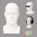 lightmay Male Mannequin Head – 13.7” Bright White Wig Stand for Hats, Wigs, Headphone, Glasses – Great for Styling, Display & Storage (Bright White, 13.7)