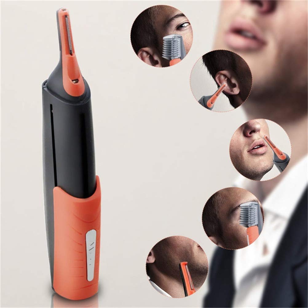 shenruifa Electric Nose Hair Trimmer, Integrated Design, Easy to Grip and Carry, LED Light, Two Comb Attachments, for Nose, Eyebrows, Beard, and Haircut, Suitable for Sensitive Skin