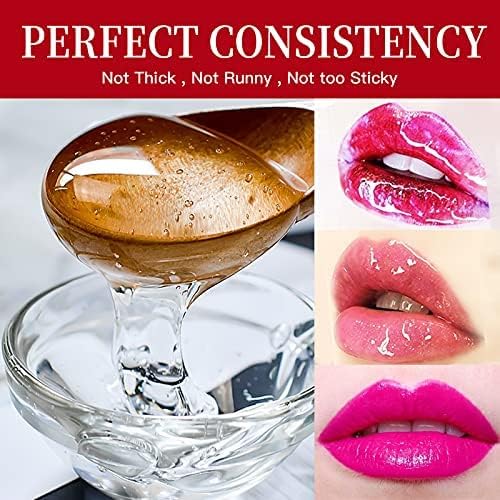PARAMISS Clear Lip Gloss Base 10 Ounce (350 ML) Non-Stick Moisturizing Versagel Lip Gloss Base DIY Handmade Lip Balms Lip Plumper Making Organic Lip Gloss Supplies