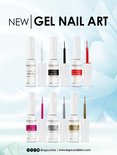 Legacy Nails Professional Gel Paint - ORO 0.25 OZ - Precision Nail Art With Brush SOAK-OFF UV/LED Full Coverage Highly Pigmented Polish Long-Lasting