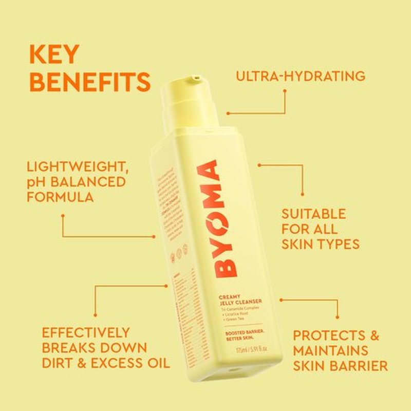 BYOMA Creamy Jelly Cleanser - Hydrating Face Wash for Sensitive Skin - Tri-Ceramide Formula - 5.91 fl oz