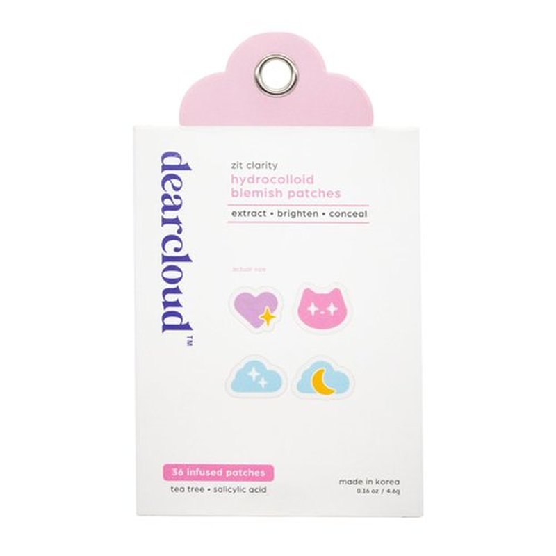 dearcloud Hydrocolloid Blemish Patches - 36 Count Refill Set – Pimple Patches for Face, Acne Spot Treatment With Niacinamide & Salicylic Acid - (Zit Clarity)