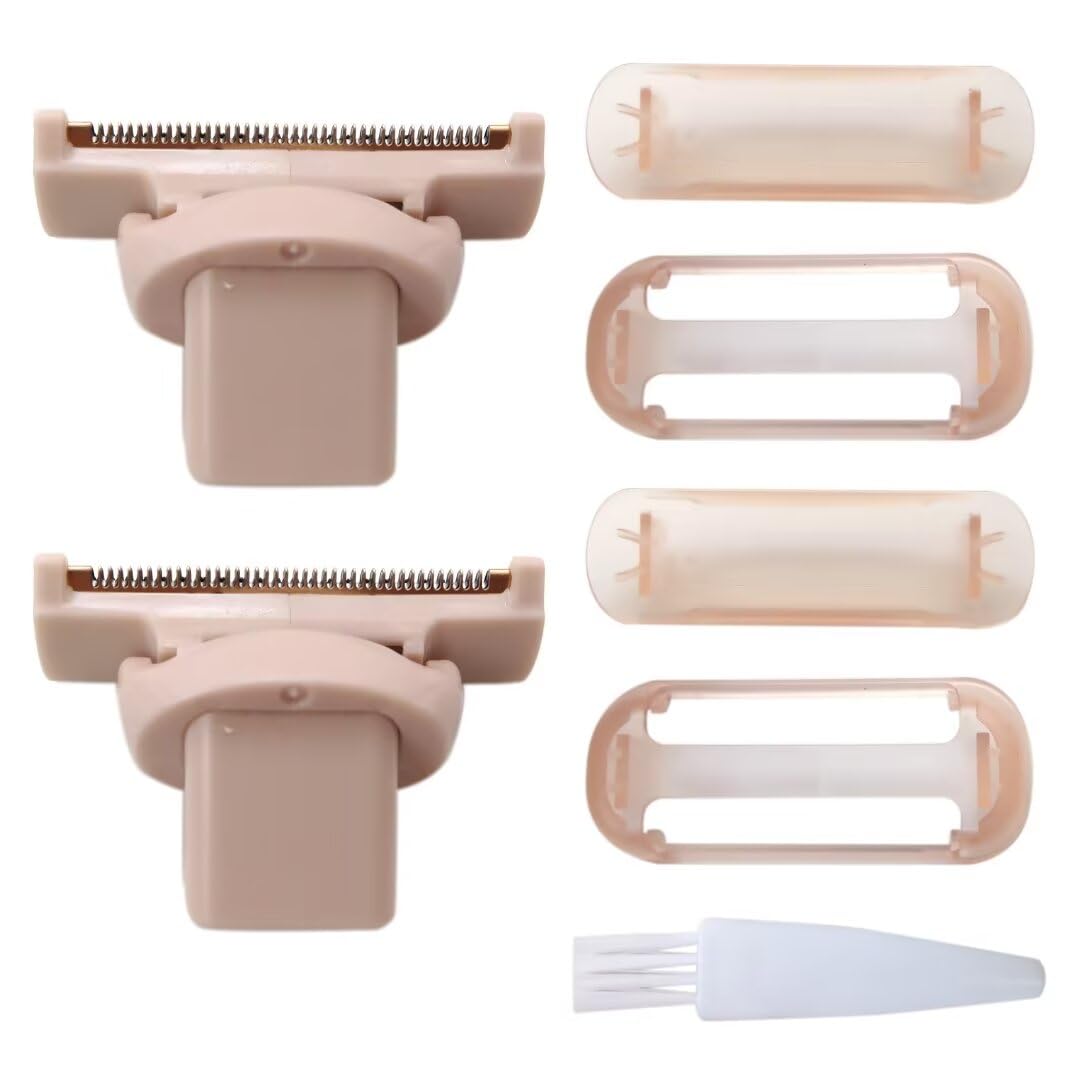 2Pcs Replacement Shaver Head for Women, Rose Gold Plated Body Hair Remover Replacement Head with Covers fit for Flawless Nu Razor by YTXXDEUS