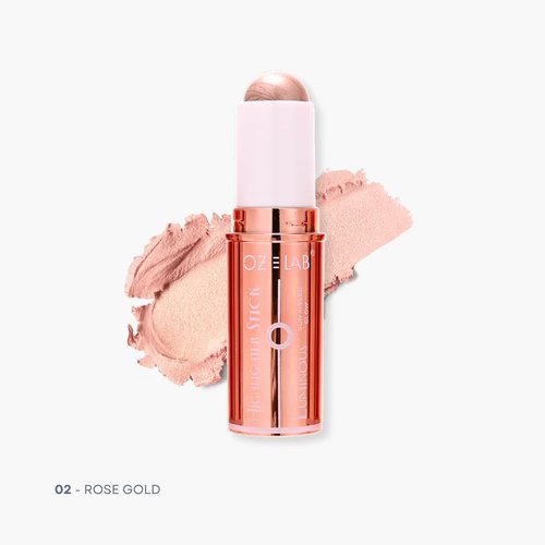 Rise and Shine Highlighter Stick - Long-Lasting Rose Gold Glow, Buildable Shimmer, Vegan, 8g/0.28fl.oz