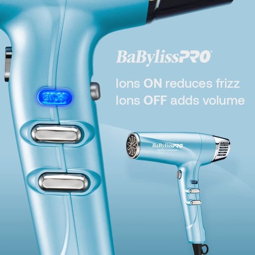 BabylissPRO Nano Titanium Hair Dryer - 1875-Watt Professional Blow Dryer | Lightweight & Ionic Technology for Faster, Frizz-Free Drying