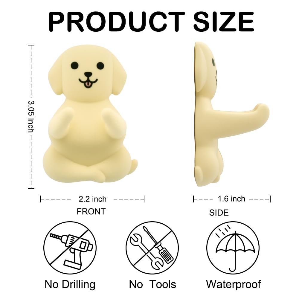 THEBESTU Labrador Razor Holder for Shower, Funny Dog Razor Hooks Gifts for Women Men Mom Dog Lover, Bathroom Kitchen Blade Shaver Hanger Wall Mount, Cute Decorative Shaver Hooks for Friend Sister