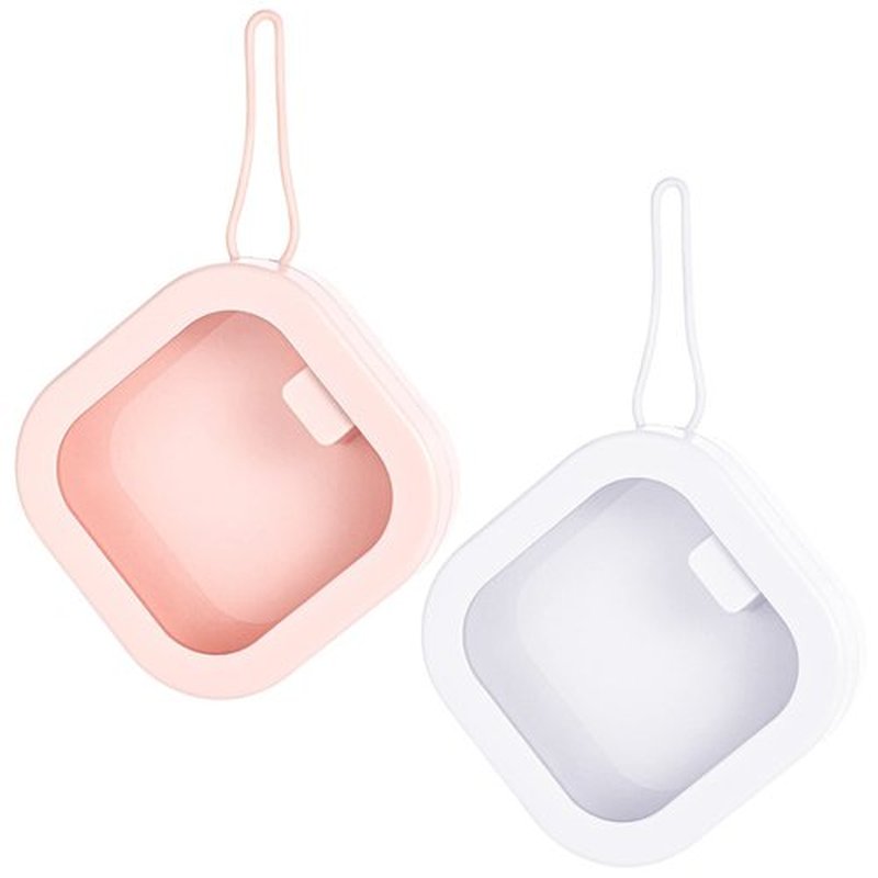 Prudiut 2Pcs Hair Tie Organizer, Hair Tie Holder Clip Organizer for Baby Teen Girl Women, Portable Hanging Small Items Desktop Travel Storage Box(Pink and White)