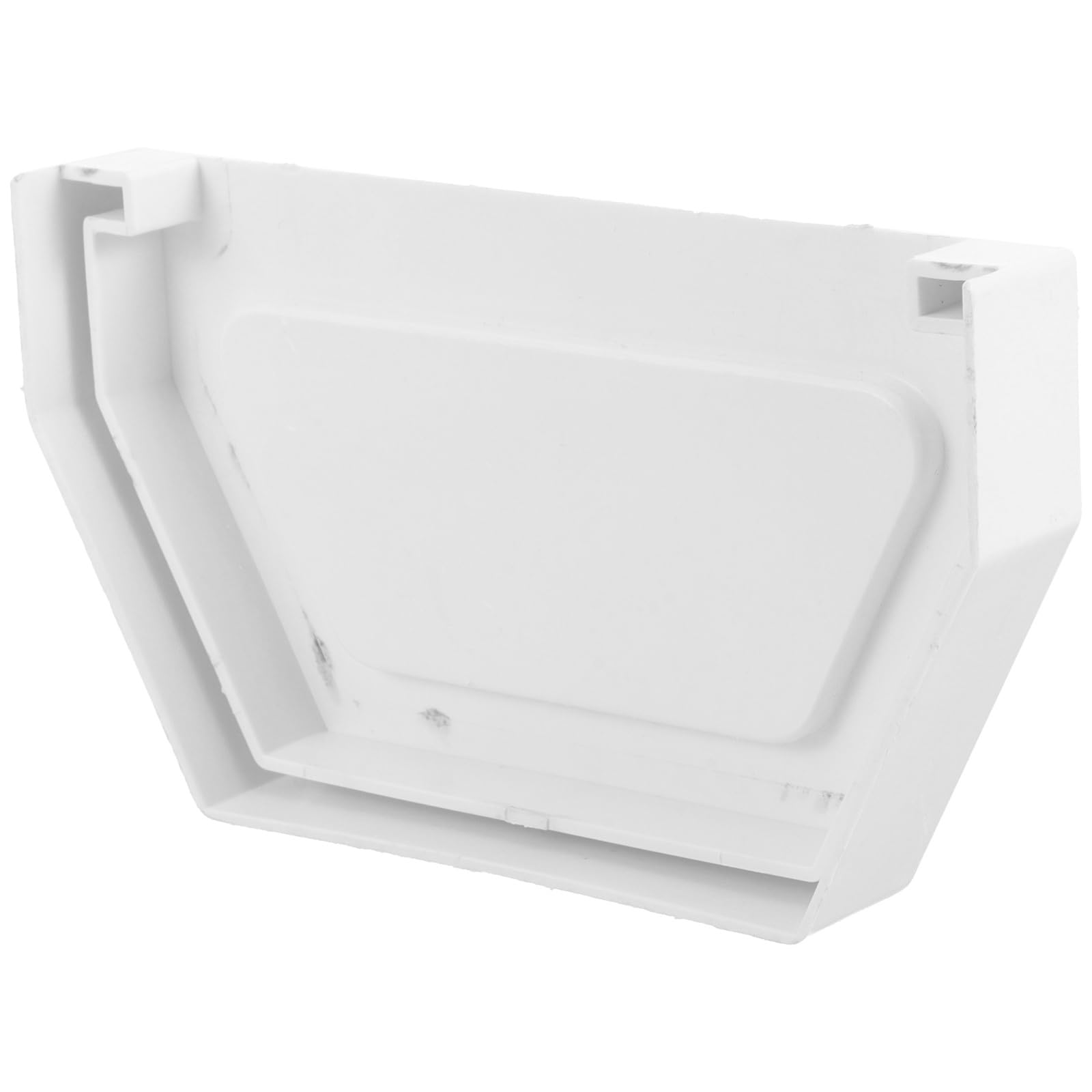 Uonlytech 2pcs end Cap Water Seal Plastic Gutter downspout end caps White Component Drain Connector Downspouts Gutter end caps Square Plastic Gutter downspout end Seal