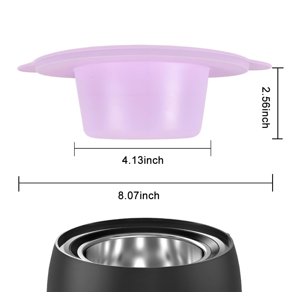 14 oz Silicone Wax Warmer Liner, Silicone Wax Bowl for Wax Warmer, Non-Stick Wax Melt Warmer Wax Pot, Reusable Wax Melt Liner with 100 Pcs Waxing Sticks Body Hair Removal Sticks (2pcs Purple)