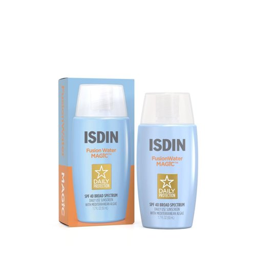 ISDIN Fusion Water MAGIC SPF 40 - Ultralight Sunscreen for Face with Hyaluronic Acid & Vitamin E | 1.7 Fl Oz