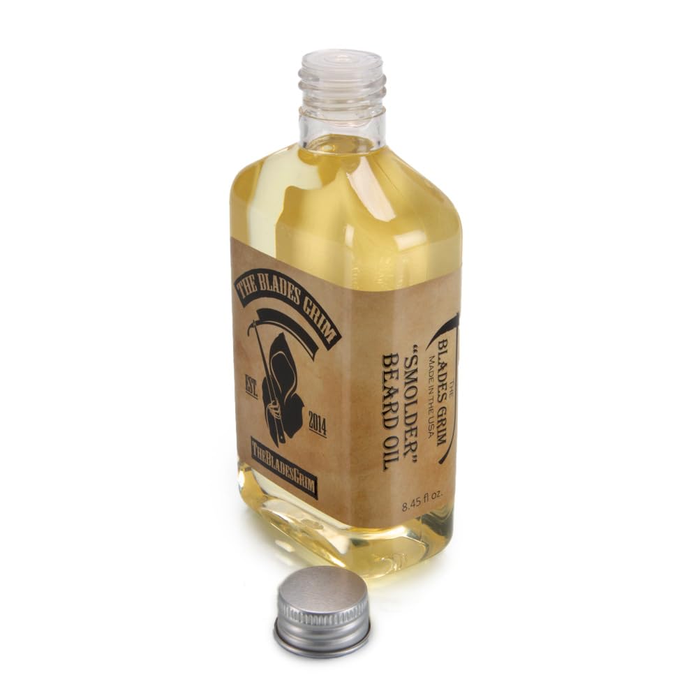 Best Beard Oil 8.45oz Bottle - Smolder Beard Oil - Promote Healthy Growth - Beards Care - Beard Softener - A few drops & oils will shine your beard and mustache and make them softer. Made In The USA