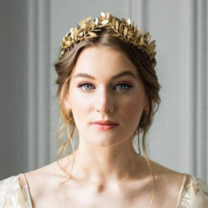 JAKAWIN Greek Goddess Headband Accessories Gold Leaf Crown for Women HG001 (Gold)