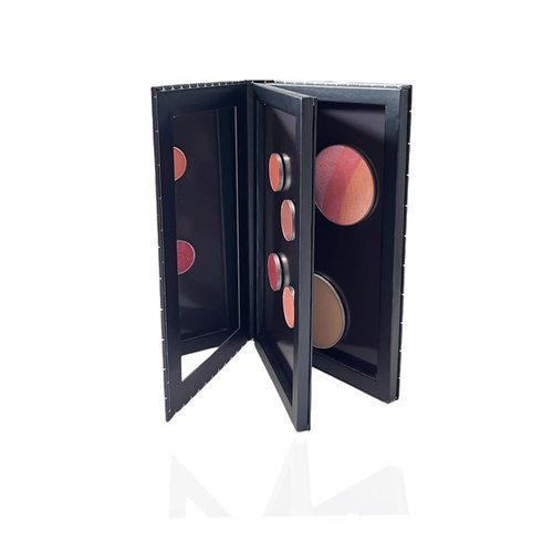 Double Layer Book Shape Empty Magnetic Eyeshadow Makeup Palette with Mirror and 20pcs Adhesive Stickers, Sliver Stars Cover, Fits Standard and Deep Pans (Not Included Eyeshadows)
