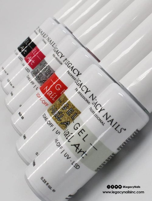 Legacy Nails Professional Gel Paint - ORO 0.25 OZ - Precision Nail Art With Brush SOAK-OFF UV/LED Full Coverage Highly Pigmented Polish Long-Lasting
