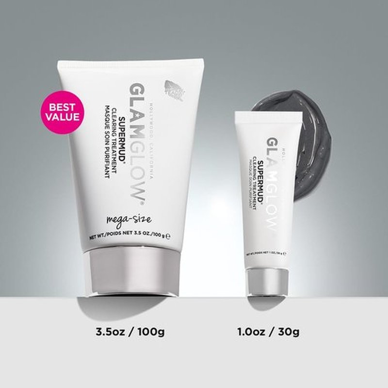 Glamglow SUPERMUD Clearing Face Mask - Instant Treatment for Acne-Prone Skin | Activated Charcoal & BHA