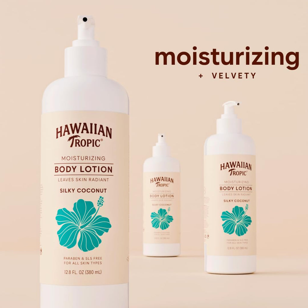 Hawaiian Tropic Silky Coconut (5 Pack) Bulk Hotel Amenities - 380ml Bottles (64 fl oz Total) - SLS Free Toiletries for Airbnb Hosts, Guest Bathrooms & Vacation Rentals (Body Lotion)