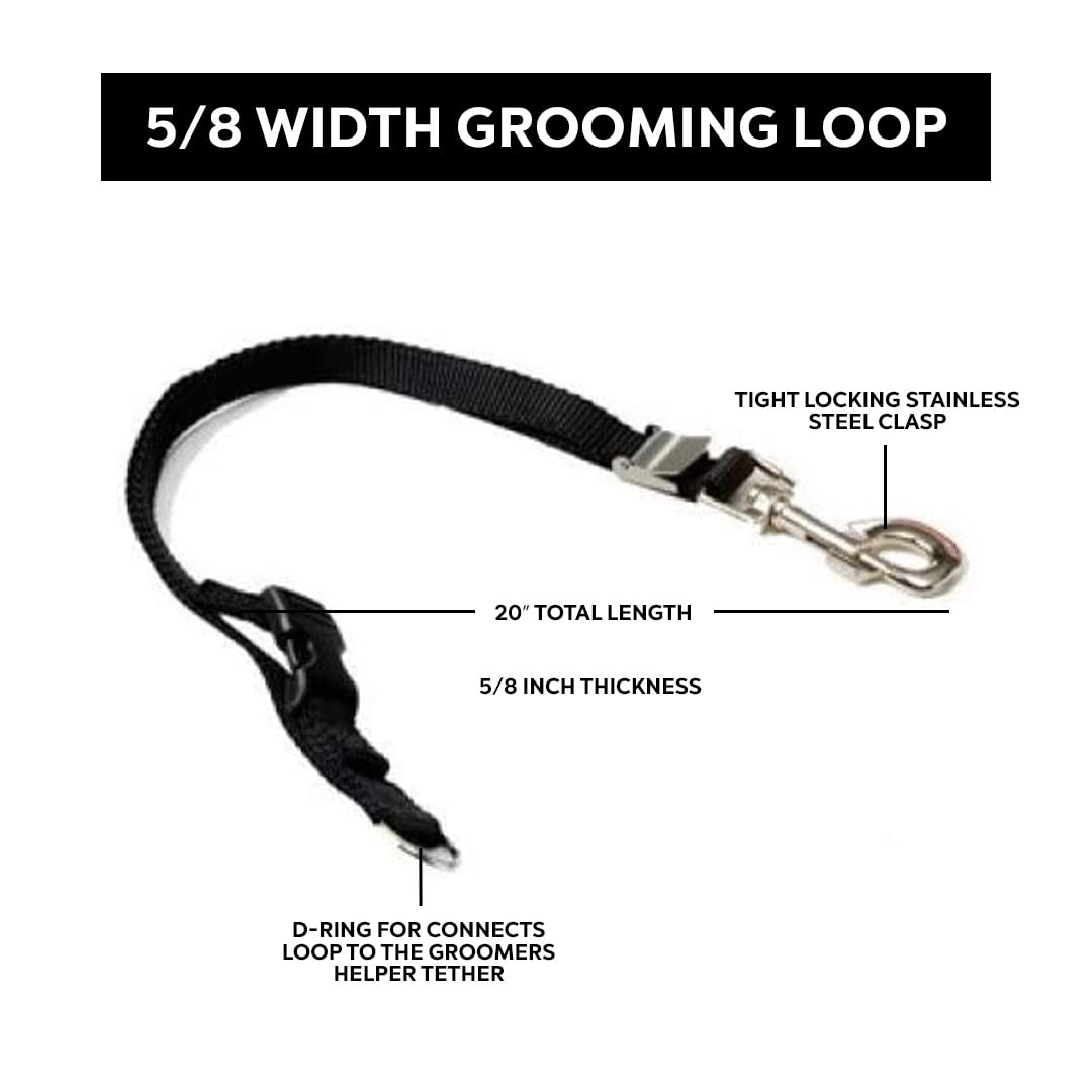 Groomers Helper® Patented 5/8" Loop - Pet Grooming Safety Loop for Dog Bathing, Dog Grooming & Trimming (Pink)