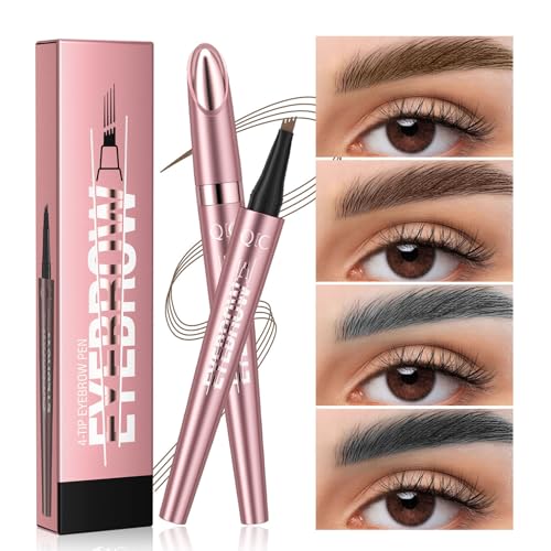 (04 Black) microblading eyebrow pencil,eyebrow pencil hair drawing,waterproof Eyebrow Pen with Micro-Fork-Tip