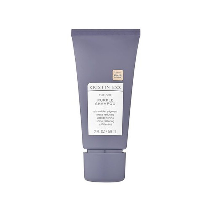 Kristin Ess Hair The One Purple Shampoo - Travel Size for Blonde Hair | Neutralizes Brass & Yellow Tones, Color Safe