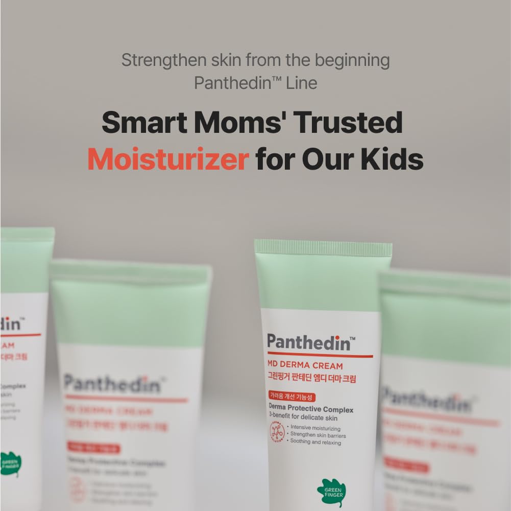 GREEN FINGER Panthedin MD Derma Cream 3.4 Fl Oz, Hyaluronic acid Ceramide Vitamin Squalane Baby Face Body Moisturizer, Skin Barrier Repair Moisturizing Cream for Sensitive Itch Skin, Korean Skincare