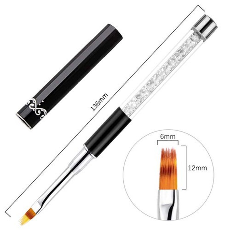 DANNEASY 3Pcs Acrylic Nail Art Brush Set Ombre Brush For Gel Nails UV Gel Polish Gradient Color Tips Manicure Polish Drawing Pen Tools