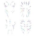 Rumi Tattoos – 4 Holographic Designs, Inspired Anime Temporary Face Tattoos, Waterproof & Skin-Safe for Cosplay, Parties & Festivals (2 Packs)