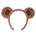 ZSPERKLA Bear Ears Headband Cute Bear Costume Fluffy Animal Hairband for Halloween Festival Party
