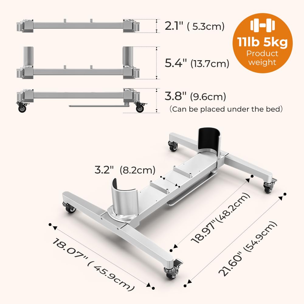 Compatible Red Light Therapy Stand, Mobile Stand for Red Near Infrared Light Therapy Devices, Home & Commercial Use, Adjustable Length and Width, Wheel Locks, Easy to Install, Fits 99% of Panels