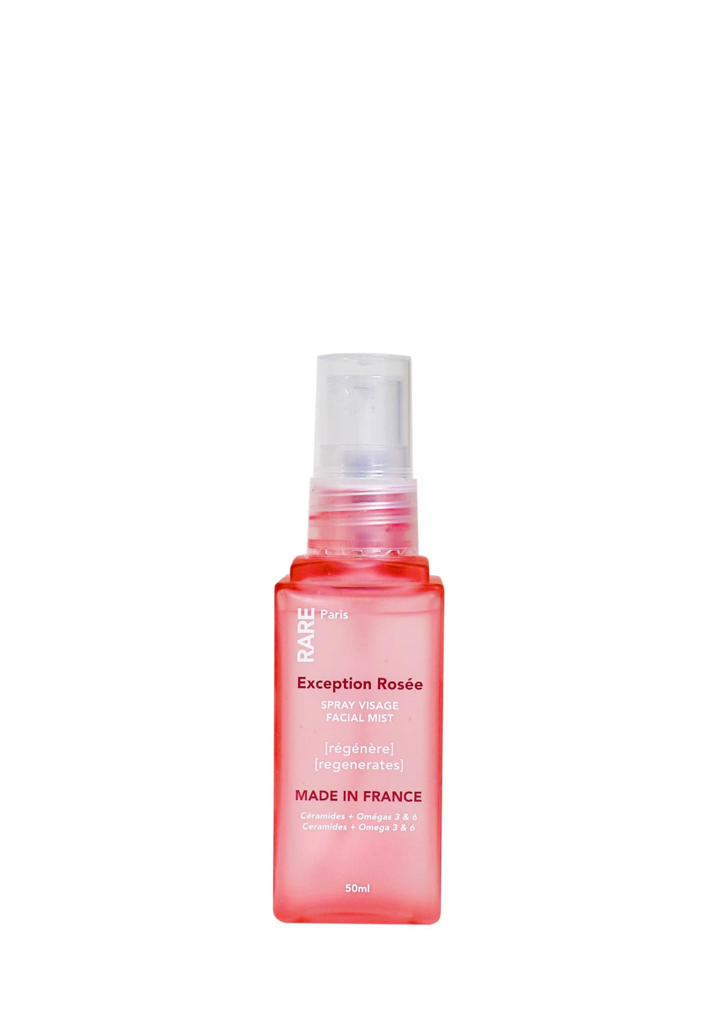 RARE Paris - Exception Rosée - Regenerating Facial Mist - Hydrating & Refreshing - With Ceramides & Omega-3 & 6 - Brightening, Firming & Revitalizing Rose Water - For Radiant Skin - 1.69oz