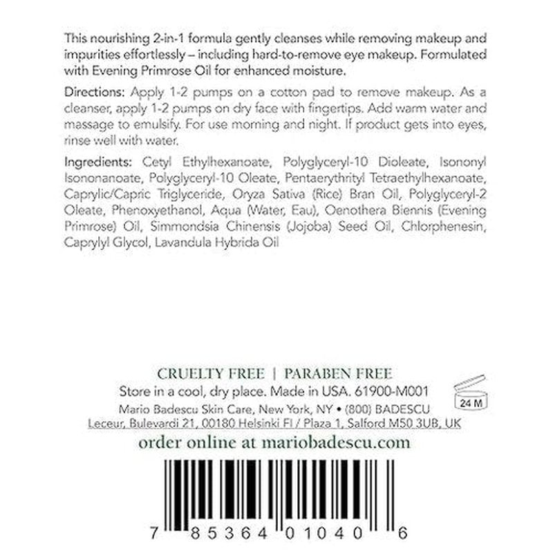 Mario Badescu Cleansing Oil - Lightweight 2-in-1 Makeup Remover & Cleanser for All Skin Types | 6 Fl Oz