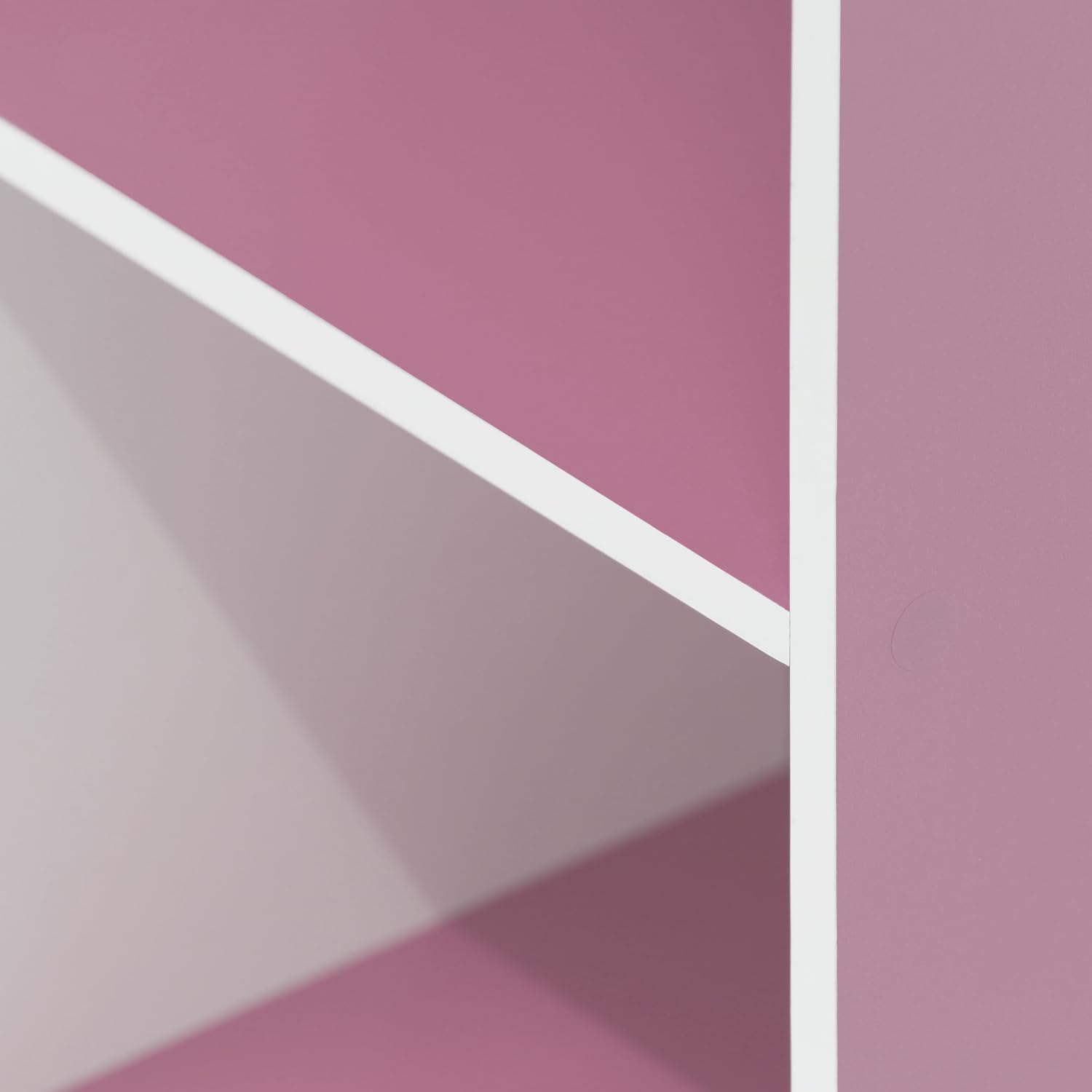 Furinno LUDER 3-Cube Bookshelf - Stylish Open Shelves for Easy Assembly | White/Pink, 9.3 x 12 x 31.5