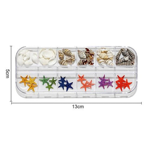 2 Boxes 3D Nail Art Decorations Mixed Shapes Ocean Shell Starfish Conch Nail Studs Sea Series Nail Art Rivets Charms for DIY Manicure Decorations