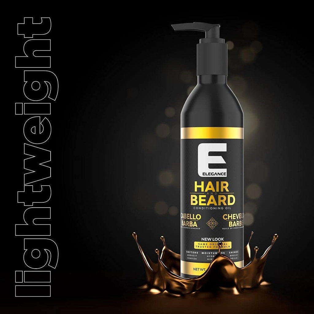 Elegance Hair & Beard Conditioning Oil, 3.38 Oz, Enriched with Aloe Vera, Hair Oil that Promotes Healthy Hair and Beard Growth, Reduces Itching