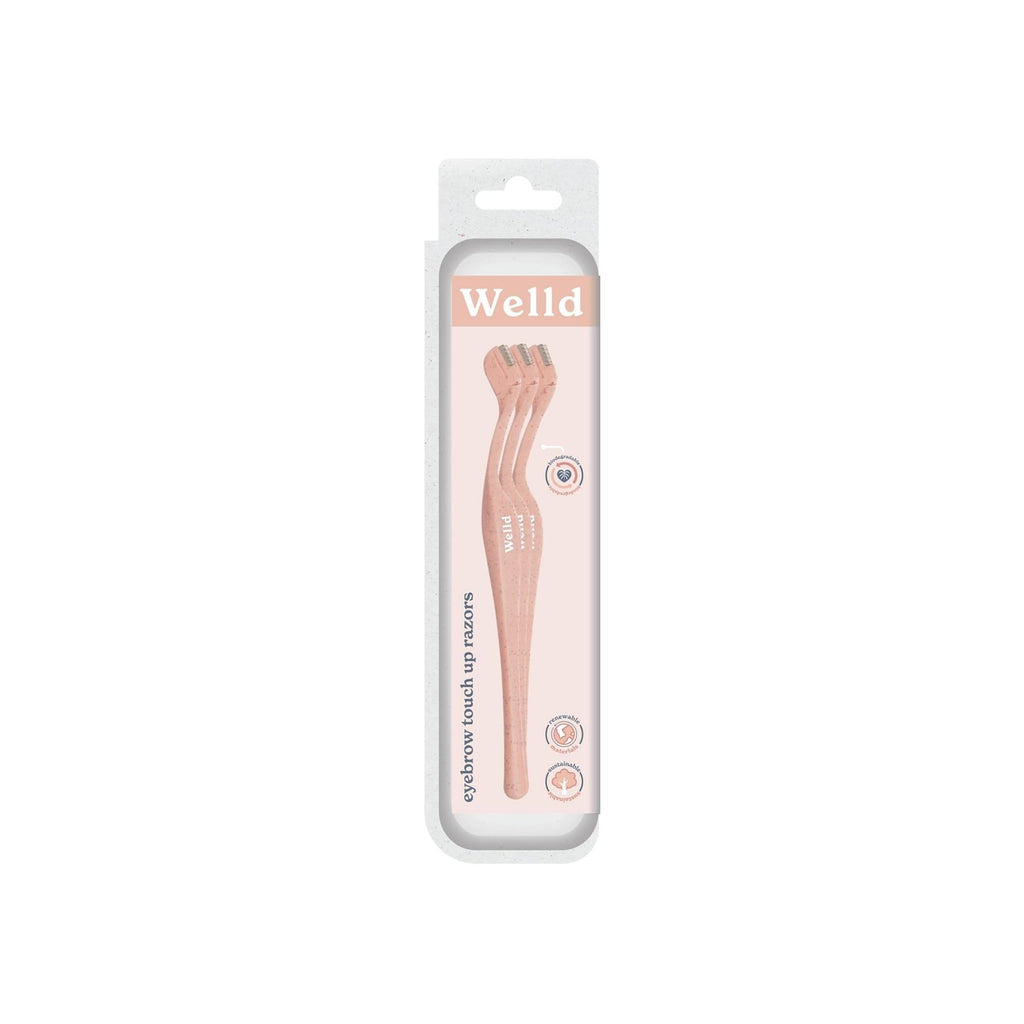 Welld Eyebrow Touch Up Razors, Precision Control For Removing Unwanted Facial Hair And Dermaplaning, Dermaplane Blade For Face, Stainless Steel, Dispossable, Ideal For Men And Women, Pack of 3