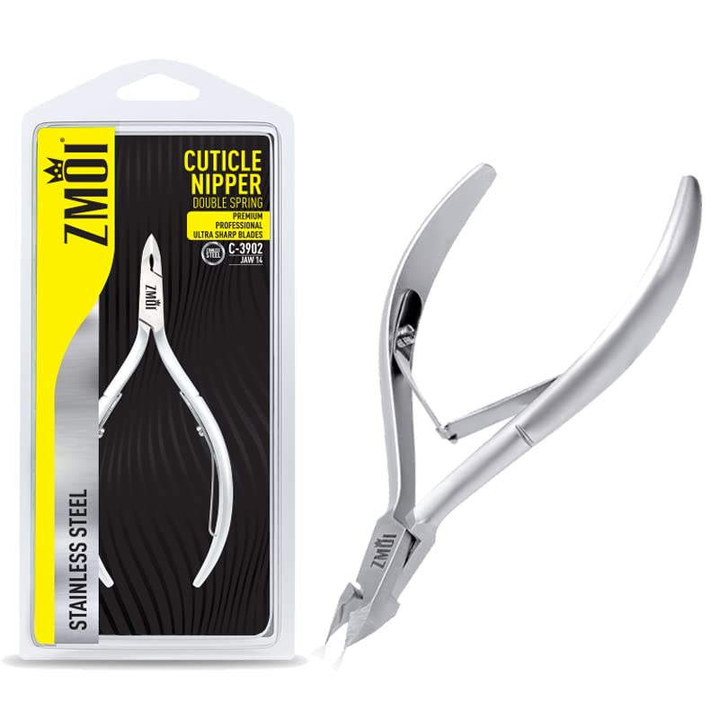 ZMOI Cuticle Nippers – Professional Cuticle trimmer – Premium Stainless Steel Cuticle Remover Tool – Cuticle Cutter for Cuticle Trimming and Hangnails (Double Spring - Haft Jaw 5mm)