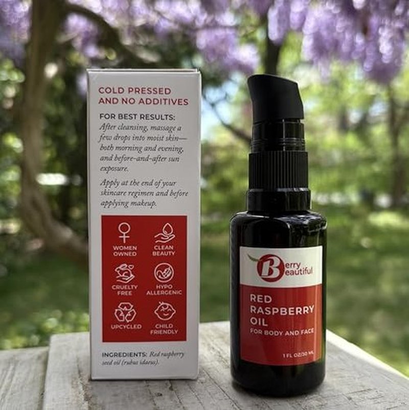 Berry Beautiful Pure Red Raspberry Seed Oil – 1 fl oz | Cold-Pressed, Unrefined, Extra Virgin | Grown and Pressed in Washington State