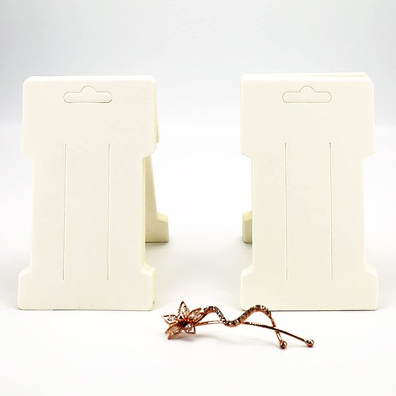 Doromy Hair Clip Display Cards, 200 Pcs Kraft Paper Hair Barrettes Display Holder, Cards for Hair Clips Displaying Organizing Packaging, 6.6X11.5cm, White and Brown